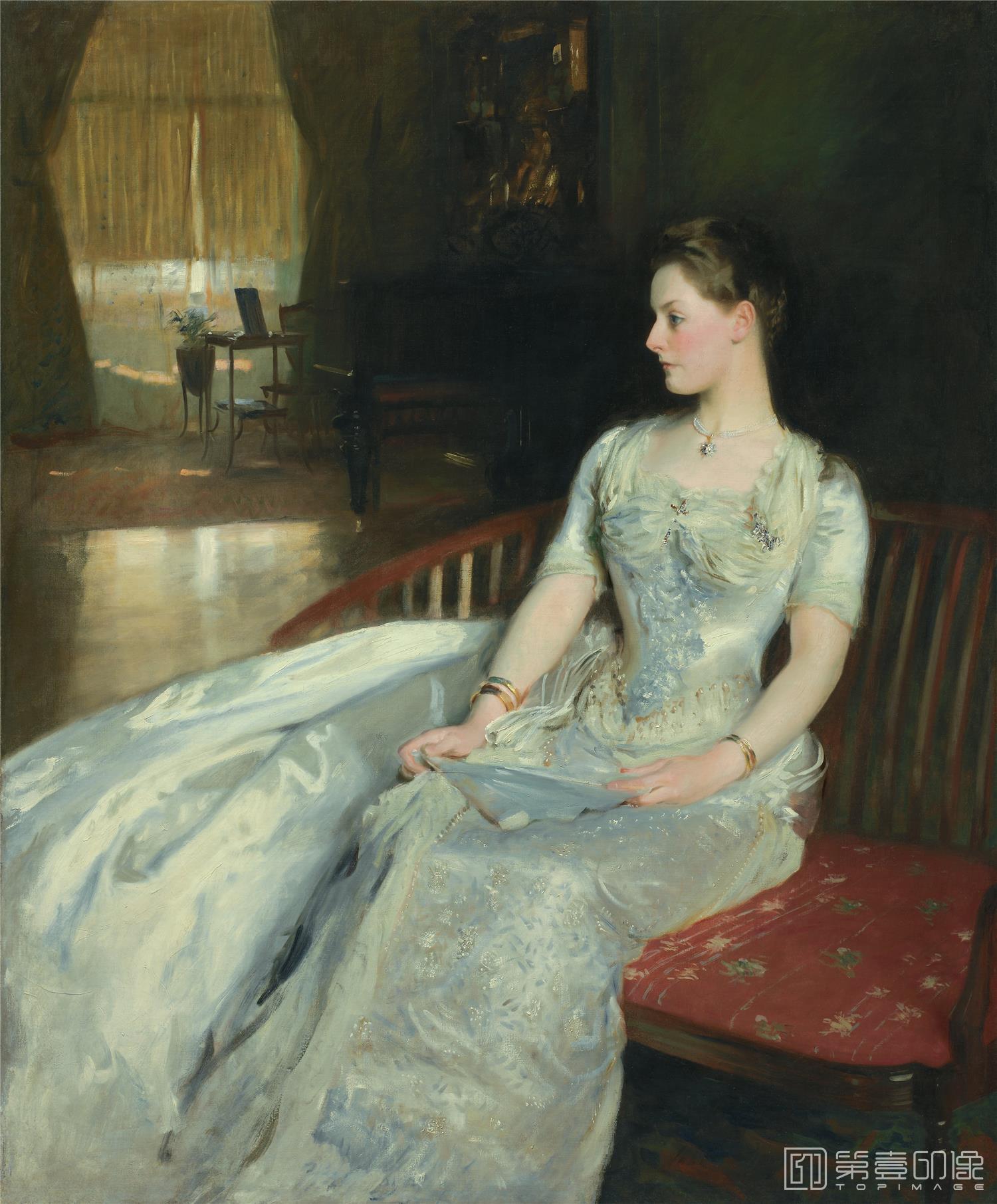 油画-美国阿特金森美术馆-John Singer Sargent-Mrs. Cecil Wade, .tifJohn Singer Sargent - Mrs. Cecil Wade-297